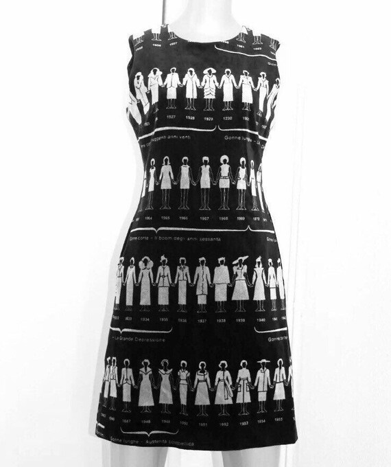 Vintage Moschino fashion timeline dress