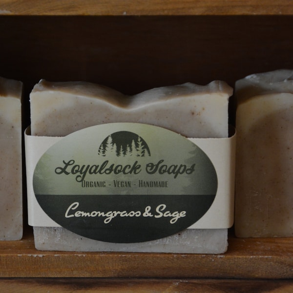 Lemongrass & Sage Soap - organic, handmade, all natural, cold process, vegan