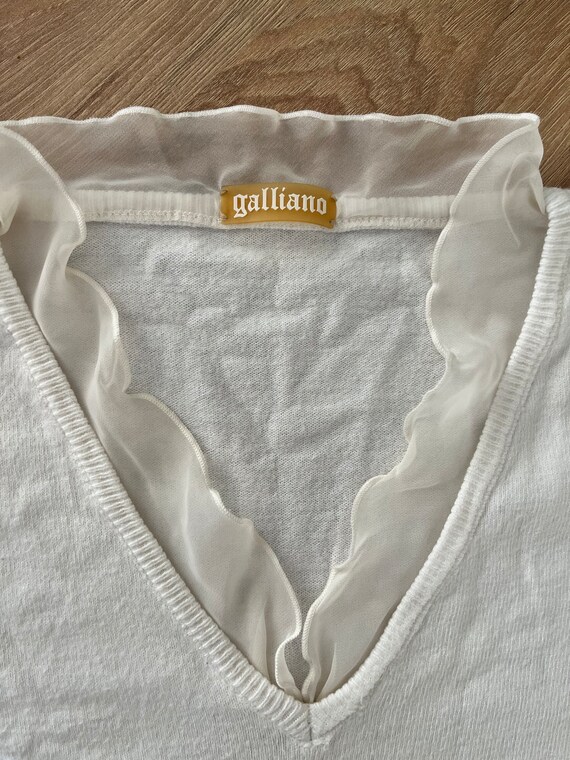 Vintage Galliano long sleeve white blouse with th… - image 4