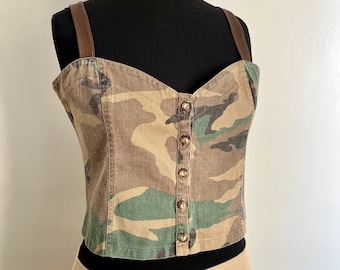 Y2k Blumarine Blugilr military button down top , vintage designer