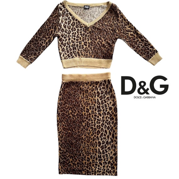Dolce & Gabbana vintage cheetah print skirt set, … - image 1