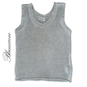 Vintage Blumarine silver shiny shimmer knit vest , designer clothing