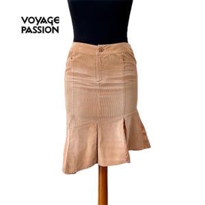 Y2K Voyage Passion corduroy skirt, dusty pink vintage skirt