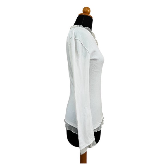 Vintage Galliano long sleeve white blouse with th… - image 3