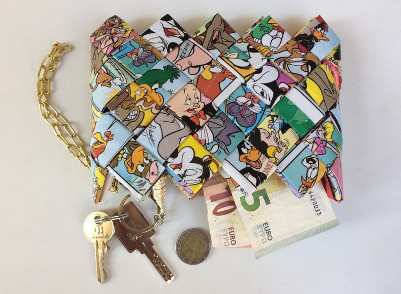 Recycled Looney Tunes Comic Book Purse, Eco Friendly Purse