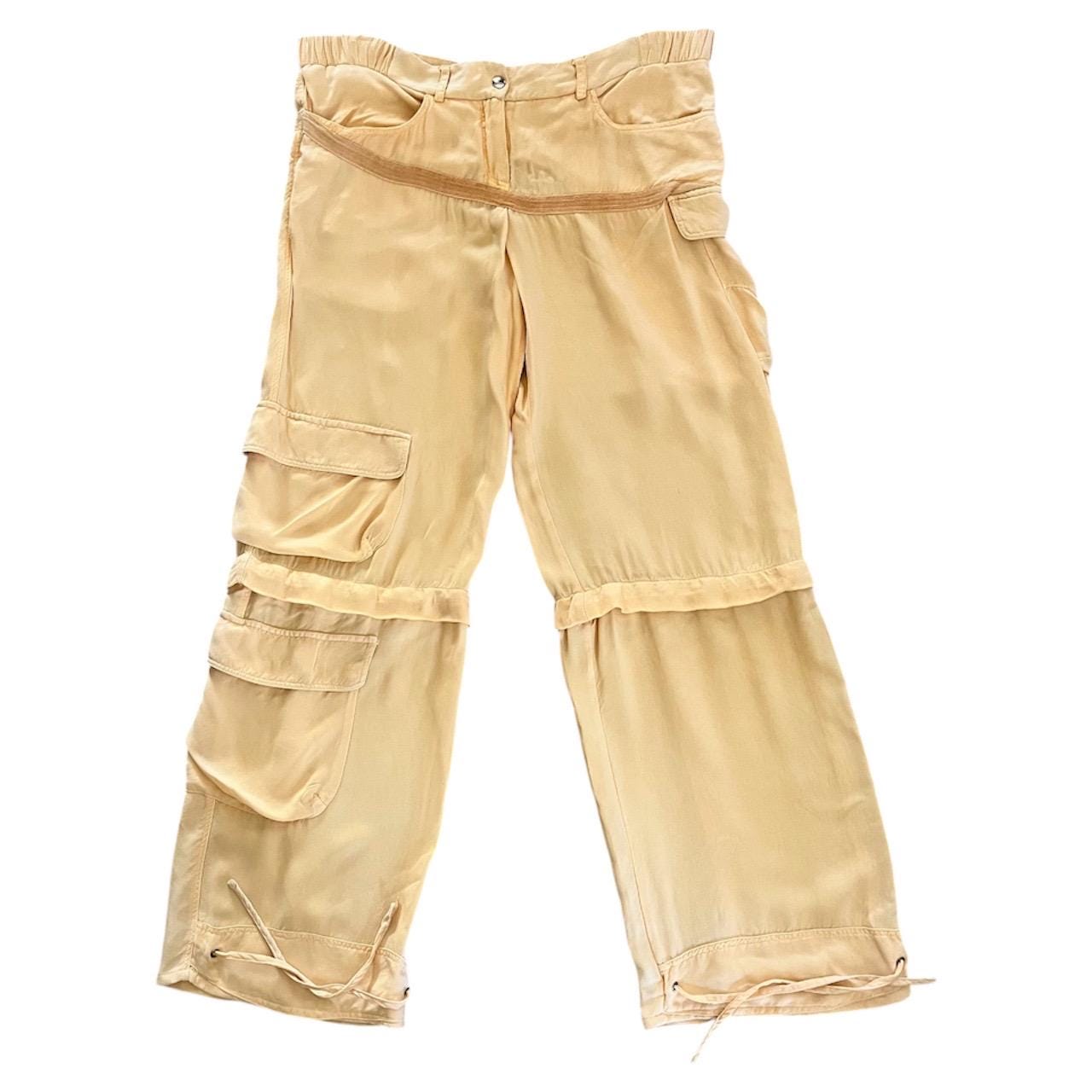 00s カーゴパンツ　archive y2k グランジ　ワイド　sullen 00s archive linen flare cargo slacks 00s カーゴパンツ archive y2k