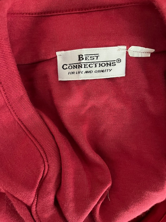 Vintage 80er Jahre bordeaux rot bestickte Strickjacke