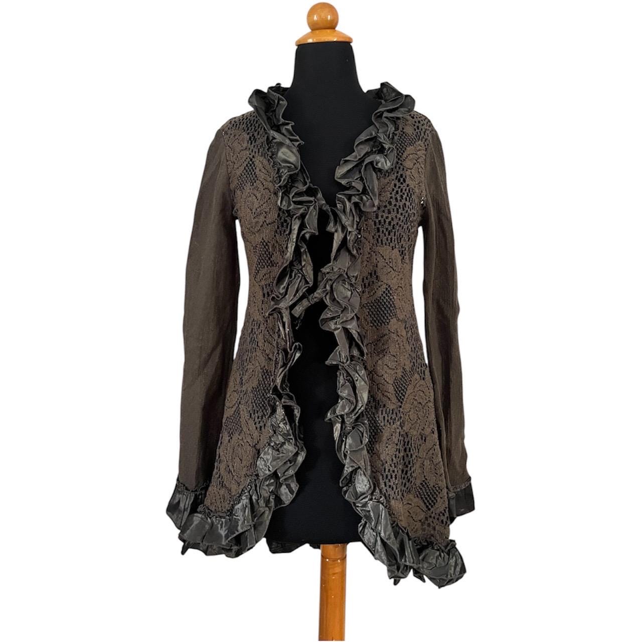FindThy Women's Casual Summer Lace Cardigan Open Front 3/4