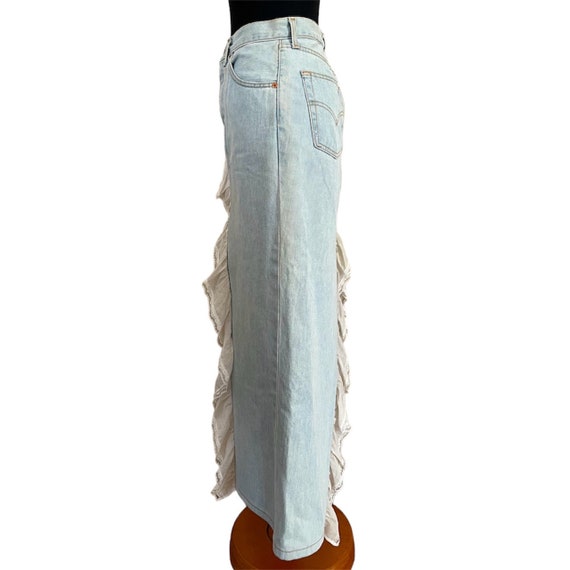 Y2kl Levi’s Vintage high waist denim maxi skirt,9… - image 3