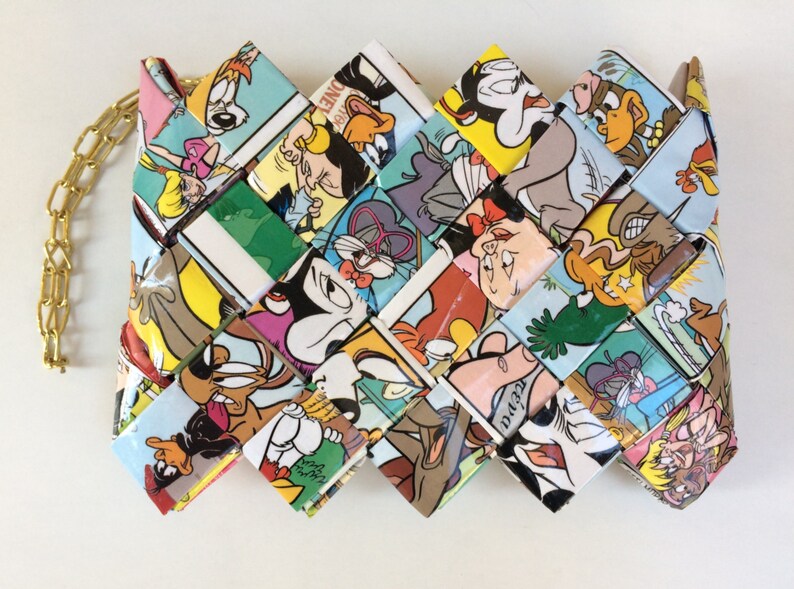 Recycled Looney Tunes Comic Book Purse, Eco Friendly Purse