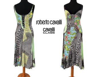 Abito sottoveste vintage di classe Roberto Cavalli, stilista Y2K