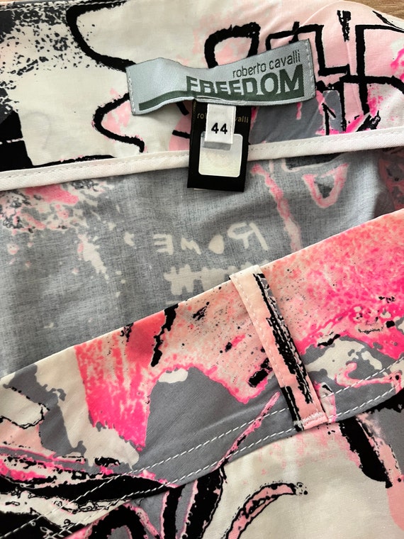 Vintage Roberto Cavalli Freedom Knee Length Print Skirt