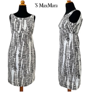 Vestido vintage de tubo sin mangas de Max Mara, estampado abstracto
