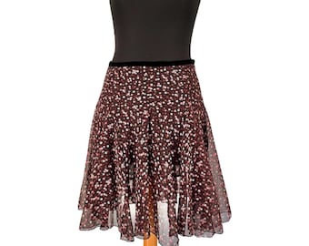 Y2K fairycore Habana mini mesh bloemenrok, girly zwierige rok
