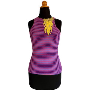 Vintage Y2K 524 Striped Tank Top – Greek Designer Piece, 00s fashion grunge