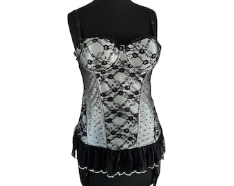 Y2K Burlesque-Corsage/ Babydoll mit Strapshaltern