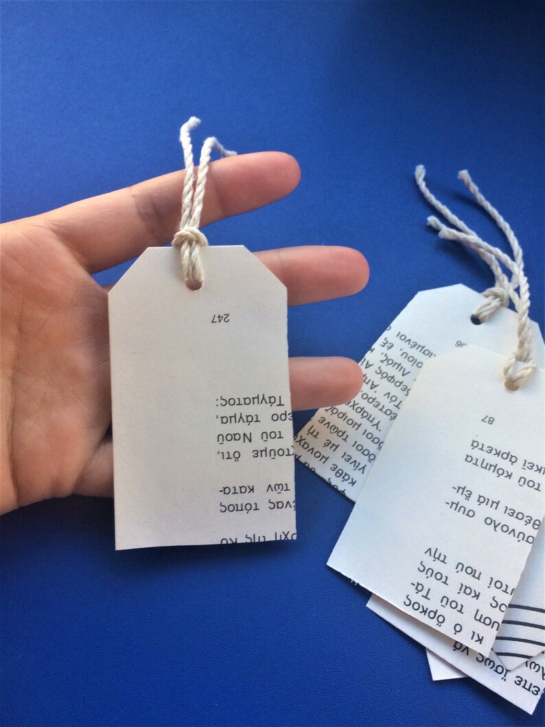 Recycled Tags Gift Tags Upcycled Book Tags Wedding Etsy