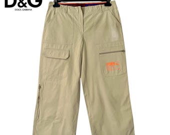 Rare pantalon cargo beige D&G de l'an 2000 (avec défaut) créateur de mode des années 2000
