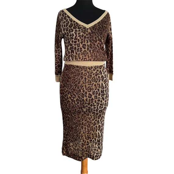 Dolce & Gabbana vintage cheetah print skirt set, … - image 9