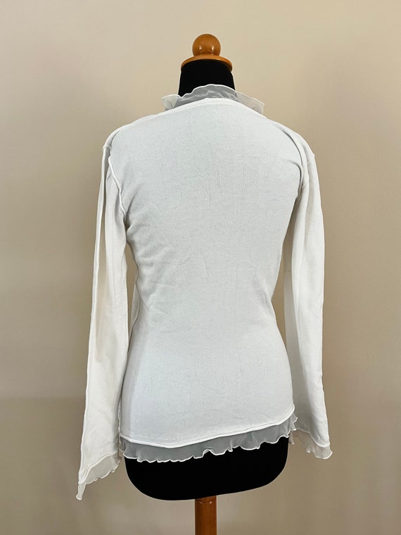 Vintage Galliano long sleeve white blouse with th… - image 8
