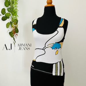Vintage Armani jeans tank top with sequins