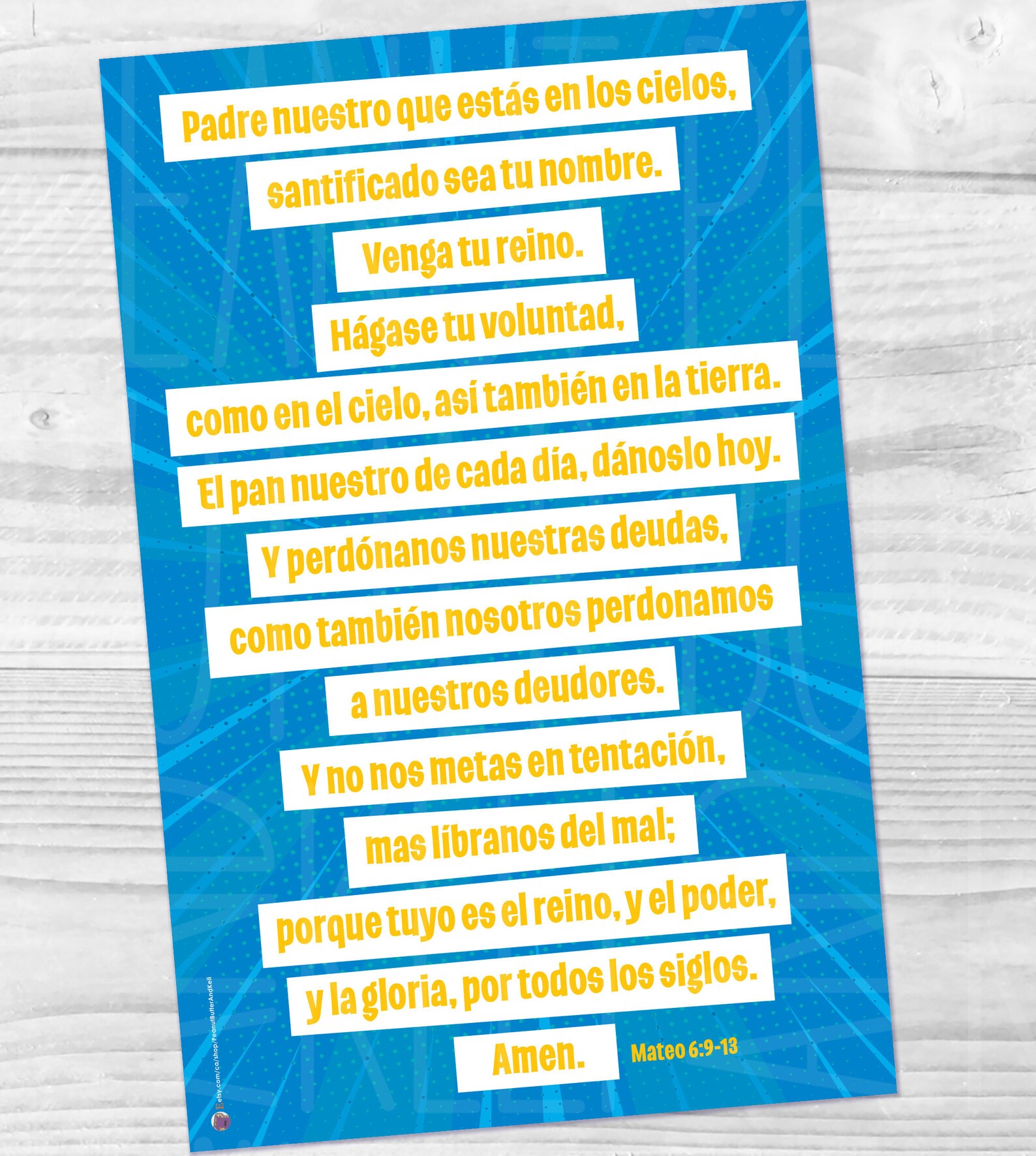 Padre Nuestro Our Father Prayer SPANISH Poster IMMEDIATE D/L | Etsy