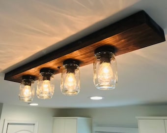 Marion Rustic Farmhouse Marion Mason Jar Light Fixture | Glass Pendant Ceiling Lamp