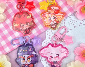 Hazbin - Angel Dust | Husk | Lucifer | Alastor - Mini Acrylic Keychain Charm