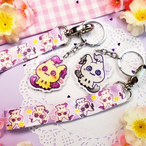 Mimikyu - Ghost Type - Mini Lanyard + Acrylic Keychain Set