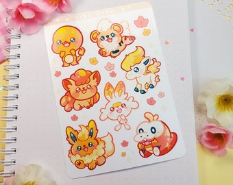 Fire Type - Kiss Cut - Sticker Sheet