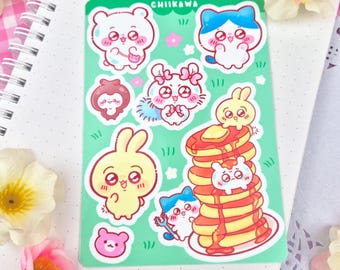 Chiikawa Inspired - Chibi Animal Friends - Kiss Cut - Sticker Sheet