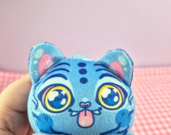 Derpy Tiger Mochi Plush Keychain Bag Charm (HE SQUEAKS!)