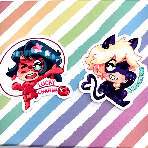 Ladybug Cat Noir Inspired Stickers