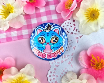 Derpy Tiger - Head Empty Badge - Pin Back Button Badge