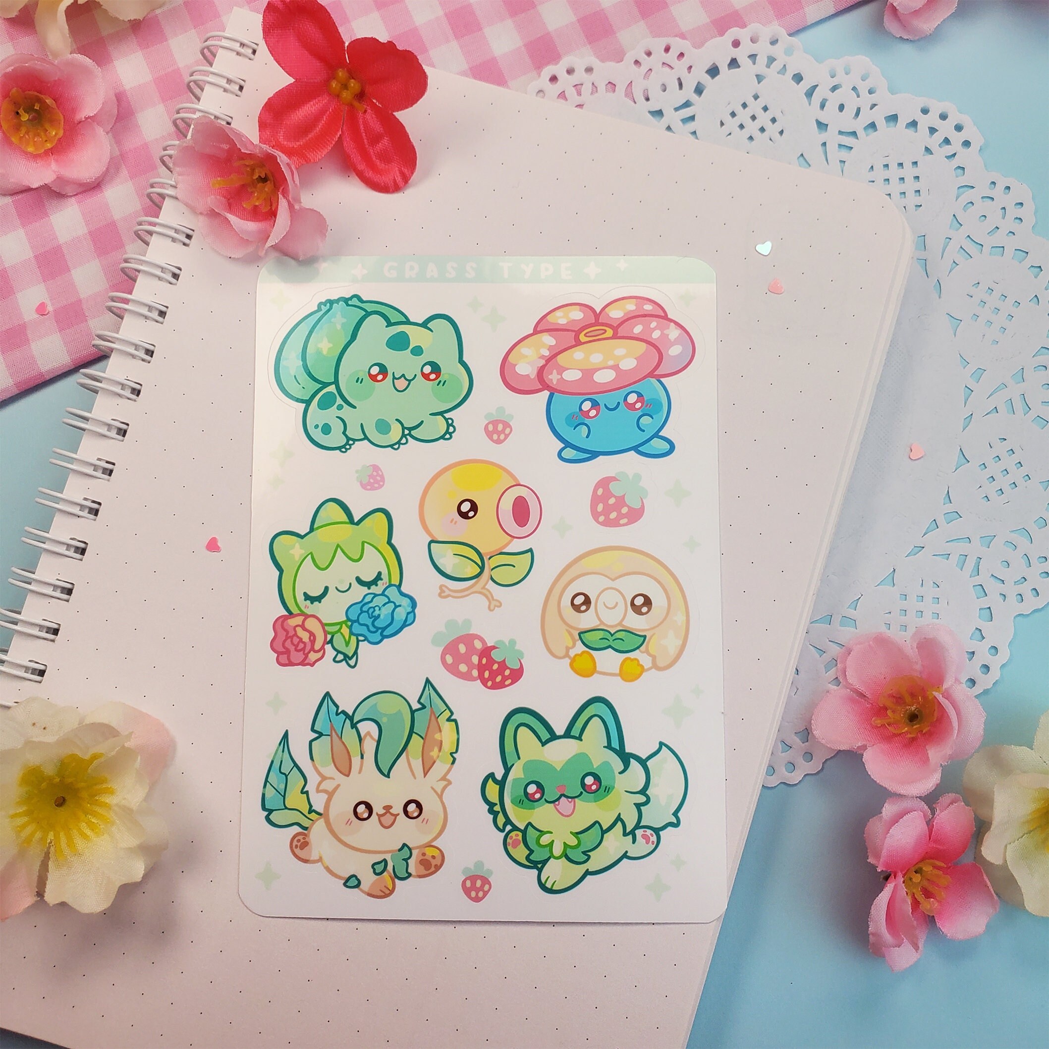 Grass Type - Kiss Cut - Sticker Sheet