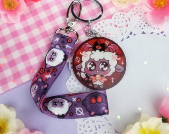 Cult of the Lamb Inspired - Mini Lanyard + Acrylic Keychain Set