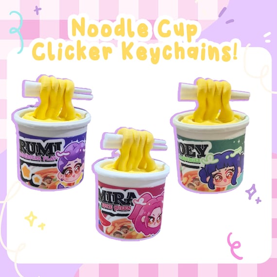 Kpop Hunters Huntr/x Noodle Cups Clicker Keychain - Etsy