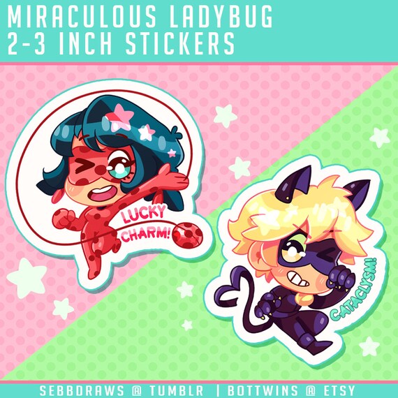 Ladybug Cat Noir Inspired Stickers