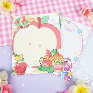 Blocs de notas Polteageist y Appletun: Blocs de notas de papelería kawaii