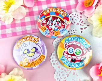 Digital Circus Badges - Pin Back Button Badge