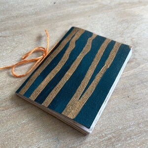 Eco-Friendly Handmade Mini Journal with Recycled Paper and Hand Painted Cover - Unique Notebook for Diary or Reading Journal