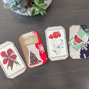 Conjunto de 4 cartões de diário temáticos de Natal feitos à mão