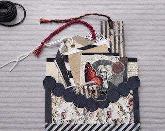 Handmade Junk Journal Tuck Folio: 10 Piece Ephemera Set