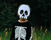 Skull mask, kids Halloween costume, adults skeleton dress up, Dias de los muertos costume, felt sugar skull mask, undead mask, masquerade