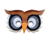Owl mask, children owl costume, adult bird mask, felt mask, woodland creature dress up, Halloween costume, bird pretend play, felt toys