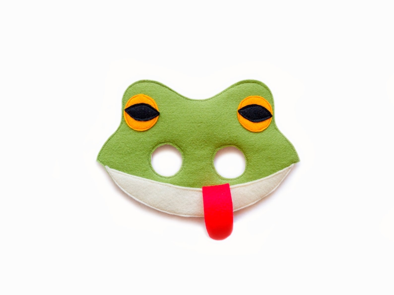 Forest party favor dress up adult toad mask felt green frog mask Frog mask frog pretend play children frog costume Halloween costume