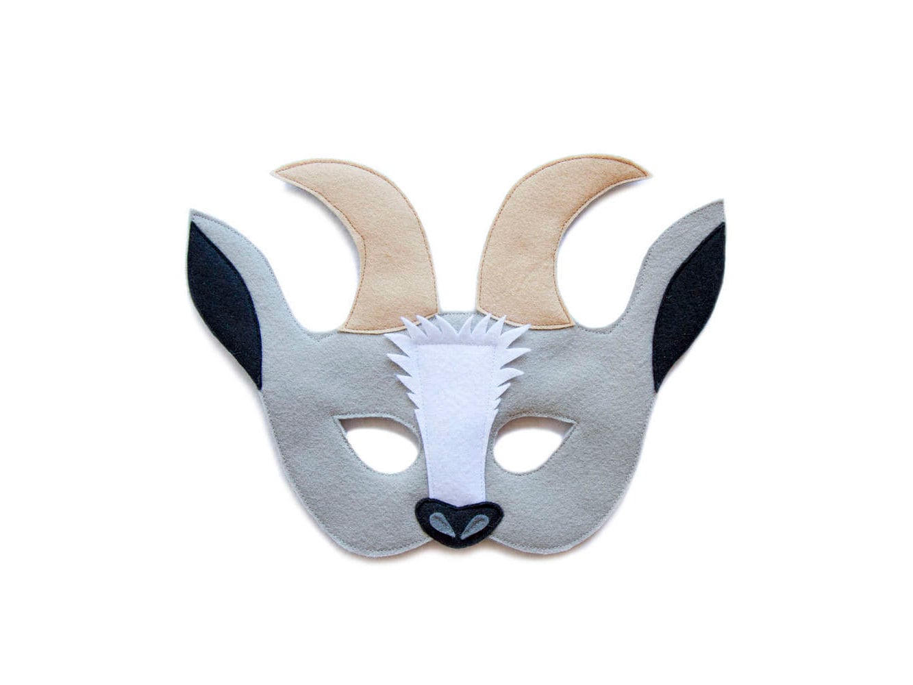 Gray Goat Felt mask Felt Goat mask Kids Goat costume Adult Etsy