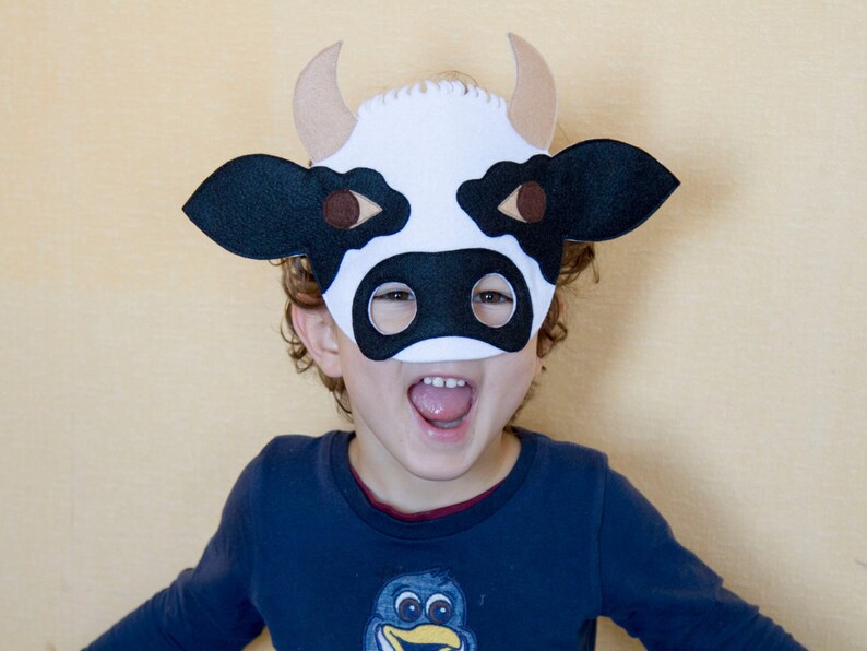 COW BULL Felt Mask Farm Animal mask Kids animal mask Etsy