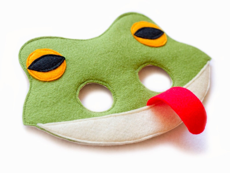 Forest party favor dress up adult toad mask felt green frog mask Frog mask frog pretend play children frog costume Halloween costume