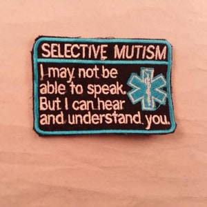 Aqua Blue SELECTIVE MUTISM patch 3x4 size